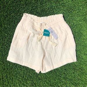 ROXY Women’s Gauze Vanilla Cream Beach Shorts Size M